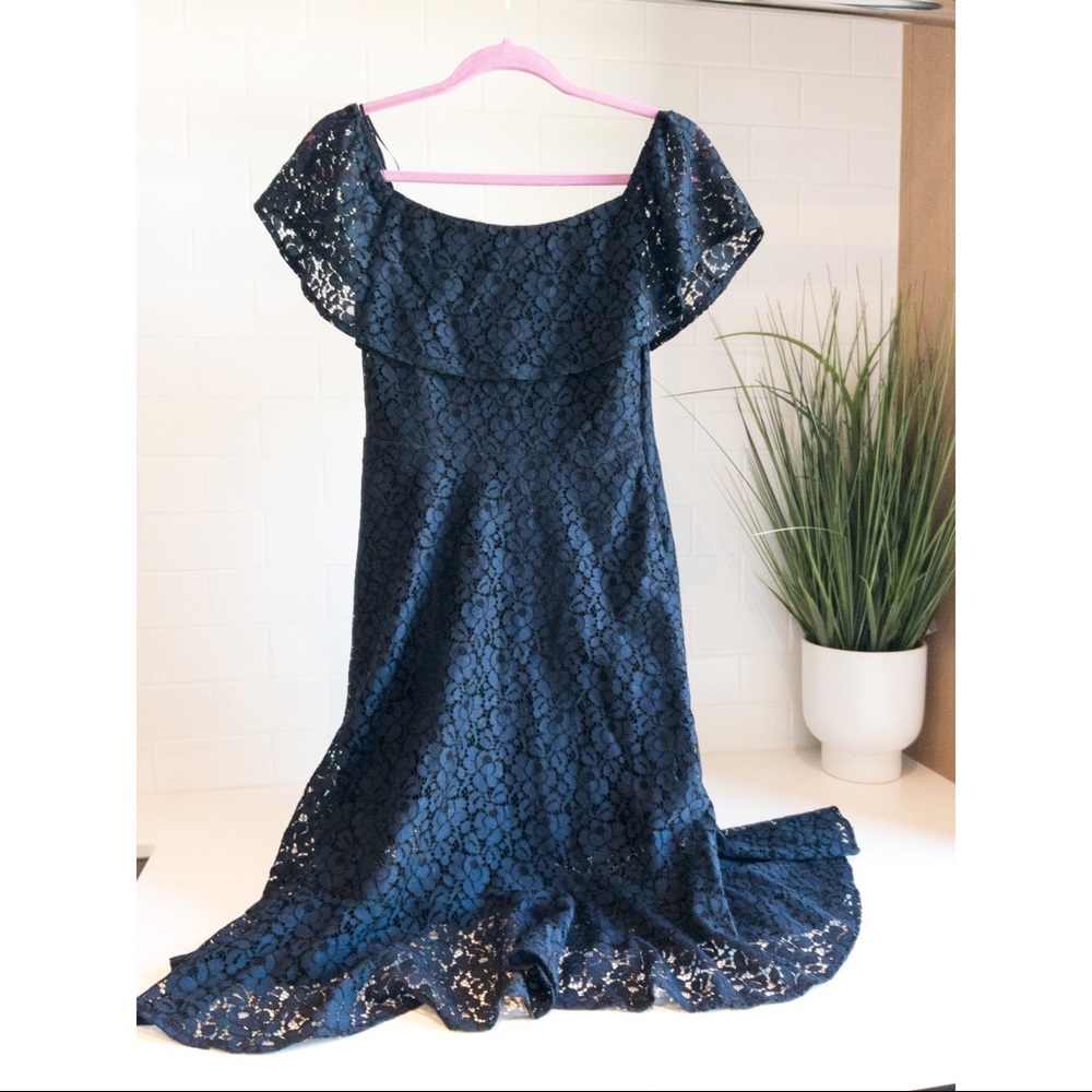 Banana Republic Petite 0 Blue Lace Dress